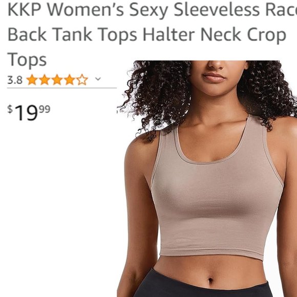 KKP Soft Brown Crop Top Tank Top NEW!!! - Picture 11 of 11
